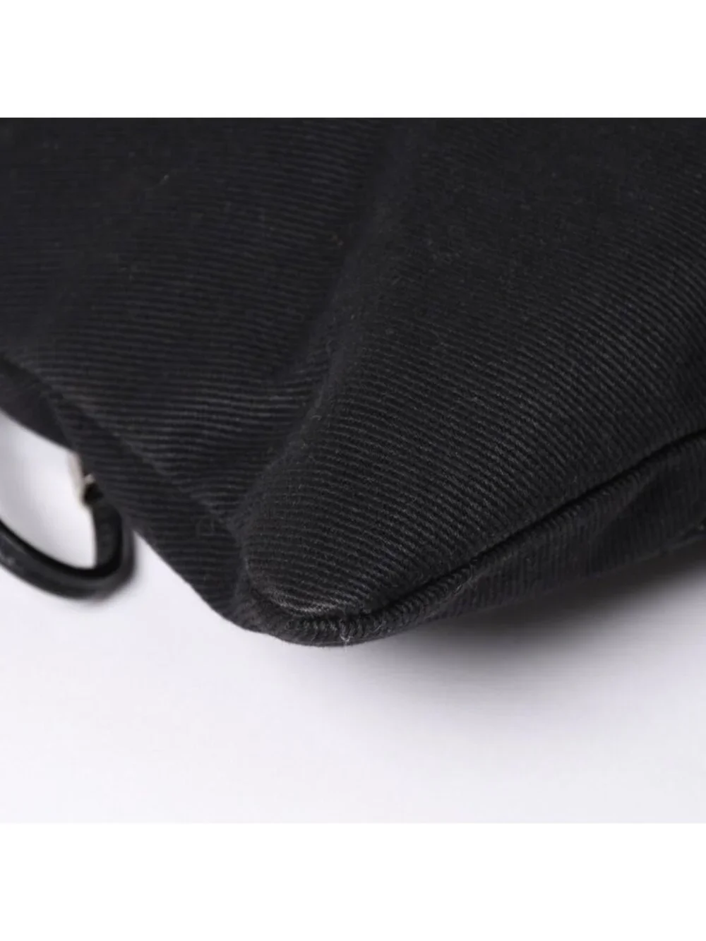 Saint Laurent Kahala Handbag Canvas Leather Black Logo Embroidery